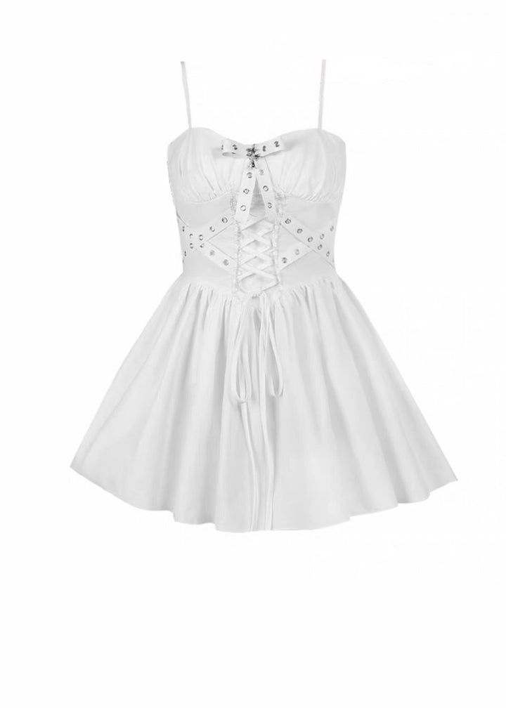 GOTHIC WHITE CORSET DRESS SET / LG1615