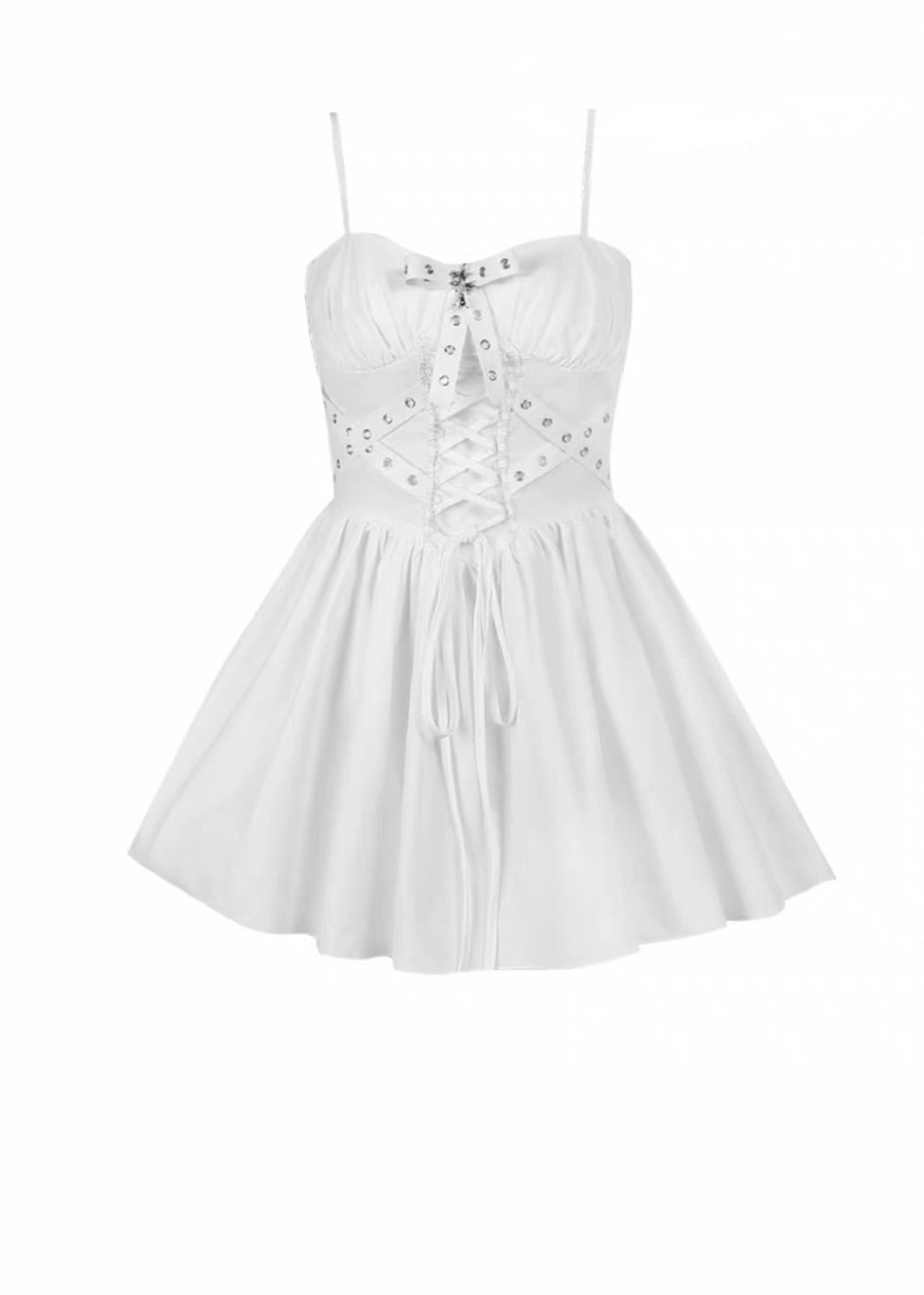 GOTHIC WHITE CORSET DRESS SET / LG1615