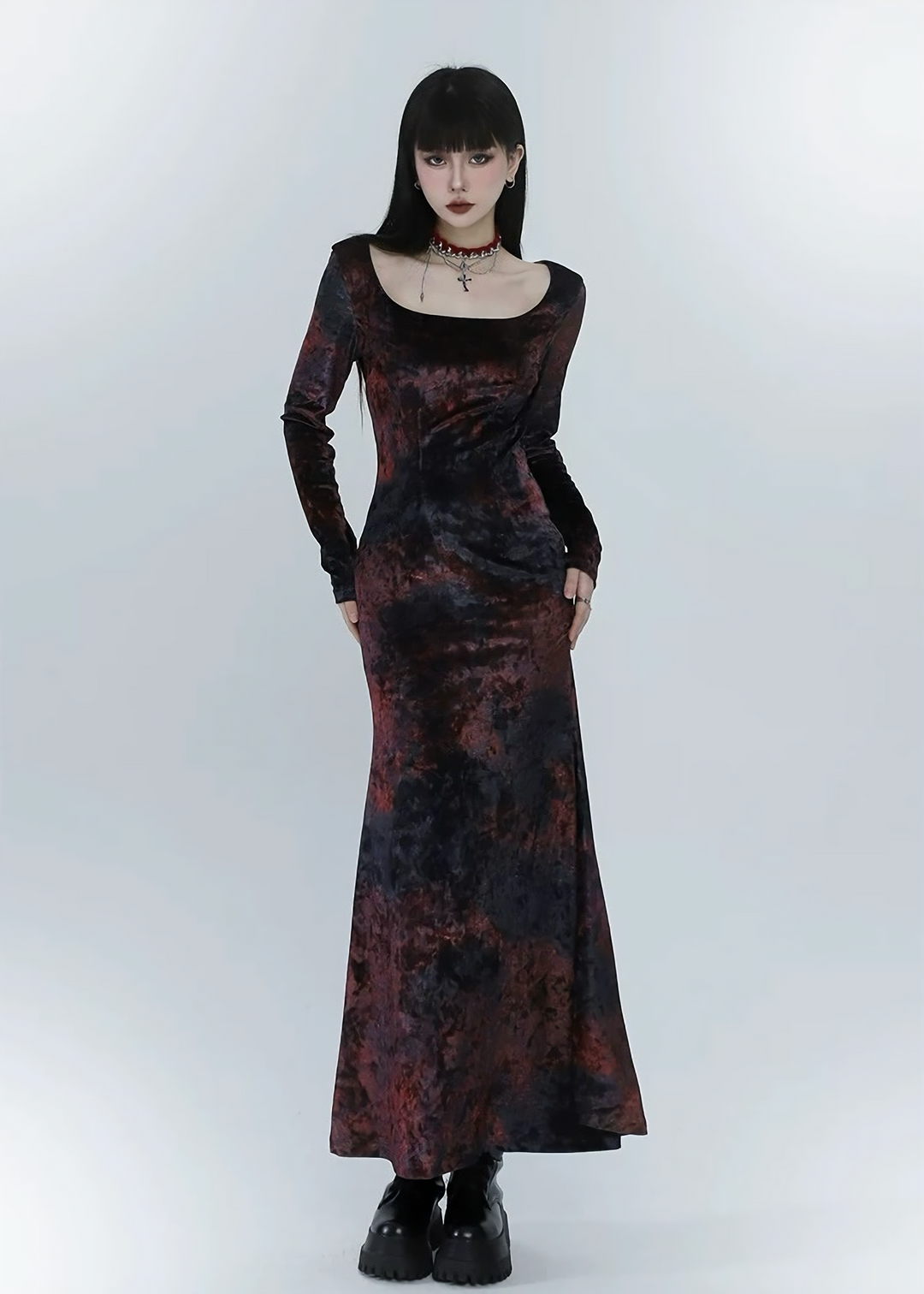 Red Marble Long Dress / LG1512