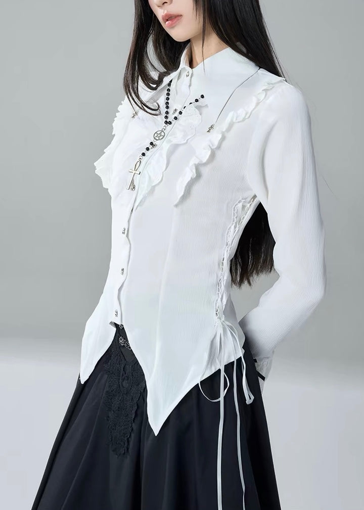 GOTHIC FRILL SHIRT &amp; CORSET WAIST LONG SKIRT / LG1718