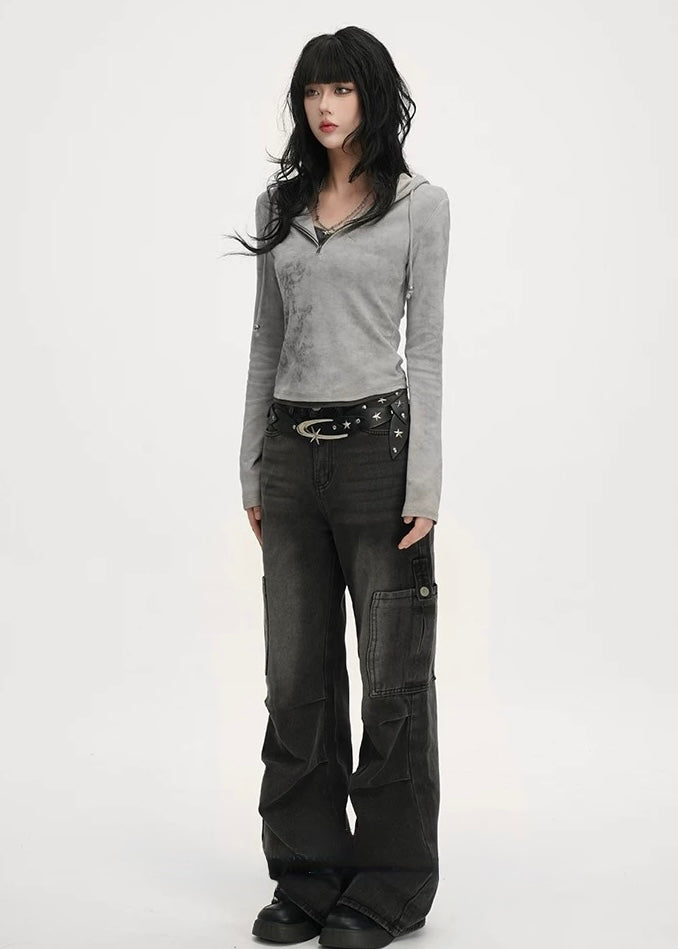 DISTRESSED STRAIGHT DENIM / LG1384