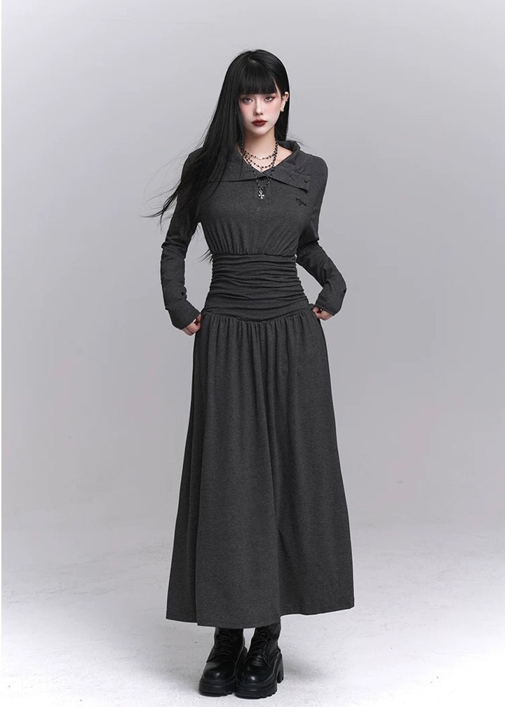 dark tailored polo dress / LG1228 