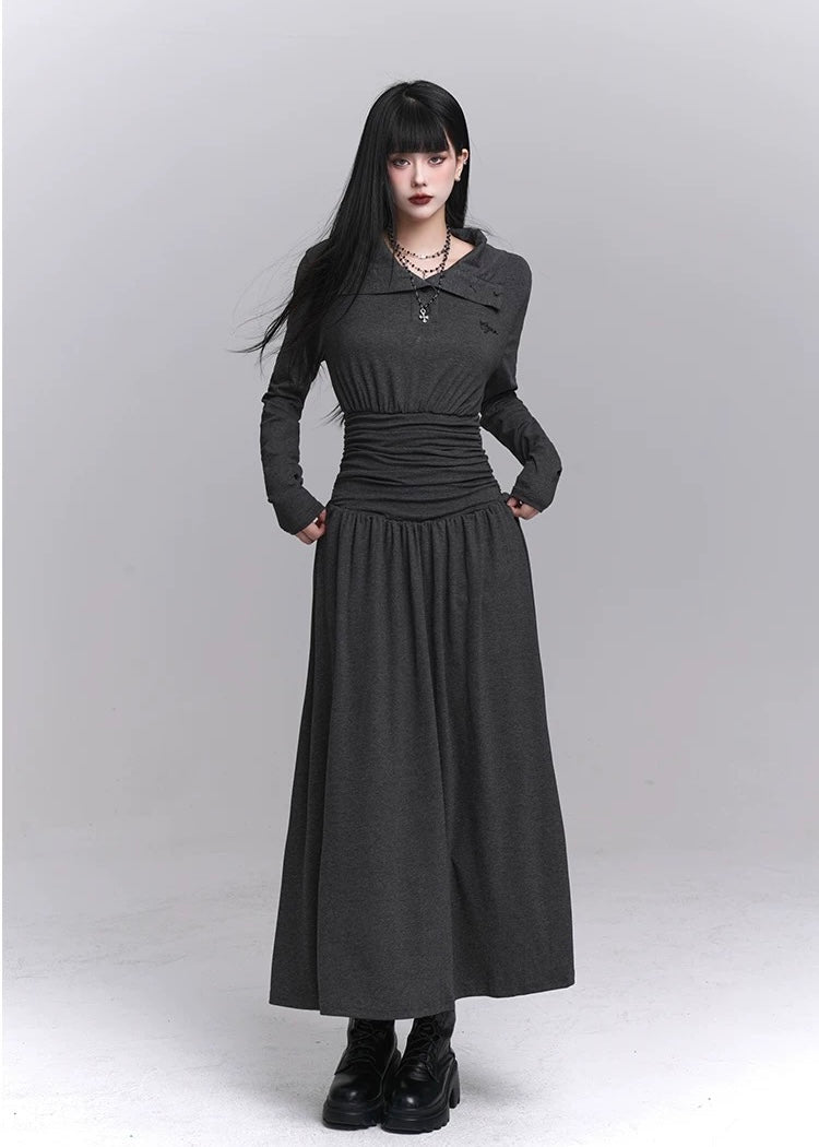 dark tailored polo dress / LG1228