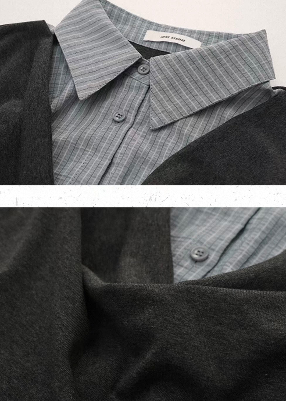 DRAPED COLLAR LAYERED TOP / LG1541