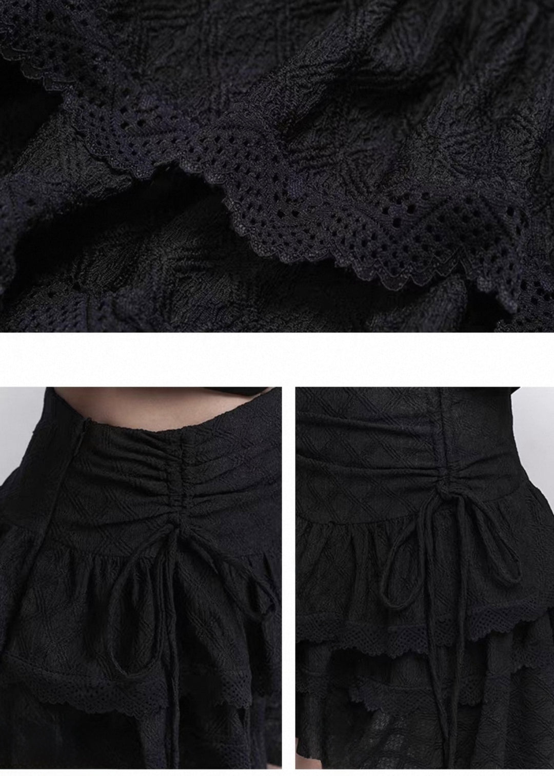 Shadow Shirring Ribbon Skirt / lg1361_e4r