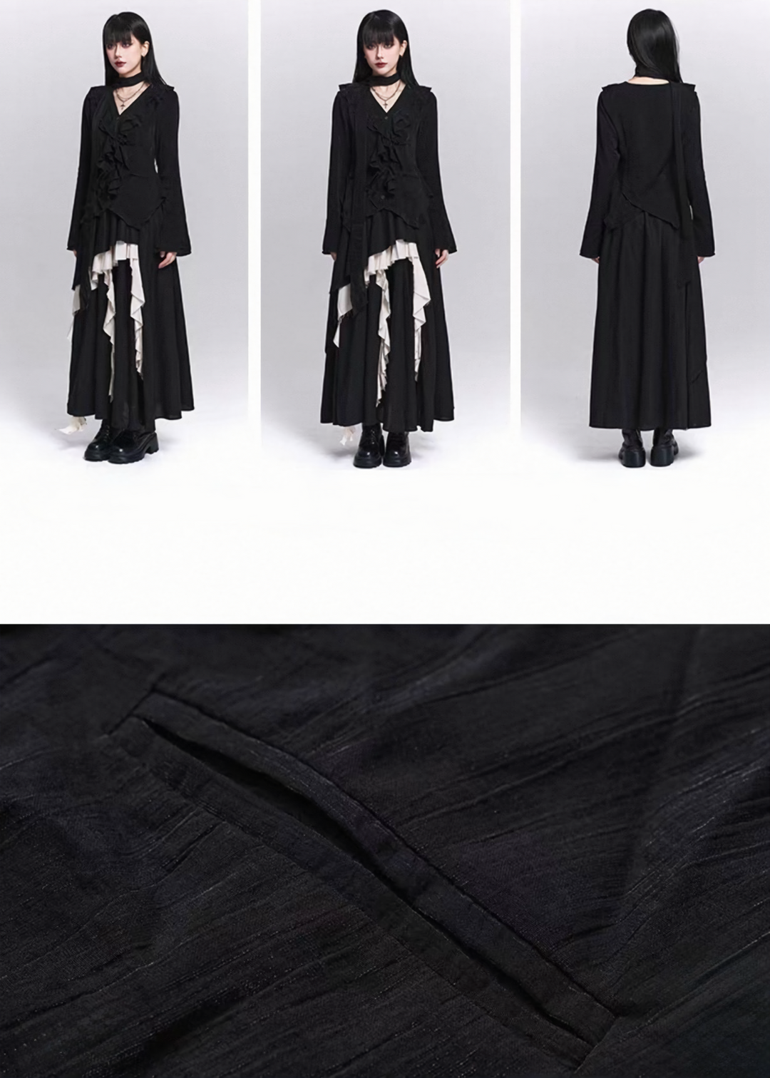 IRREGULAR FRILL LAYERED TOPS / LG1523_e4r