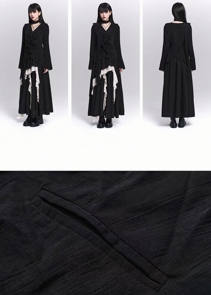 IRREGULAR FRILL LAYERED TOPS / LG1523_e4r