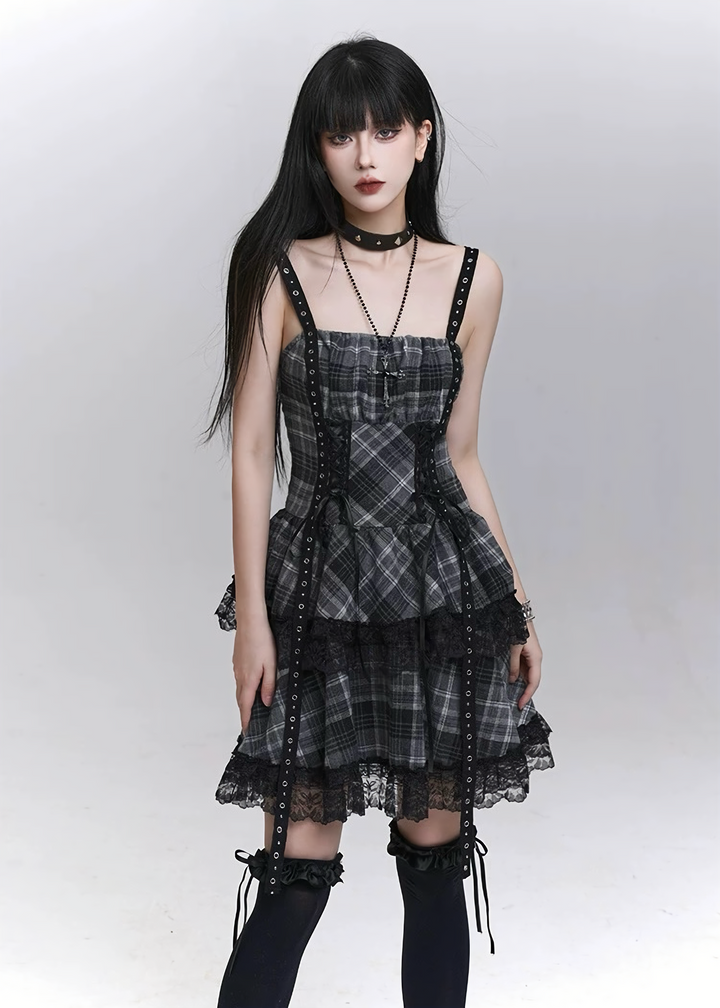 Classical Gothic Lace Mini Dress / LG1302