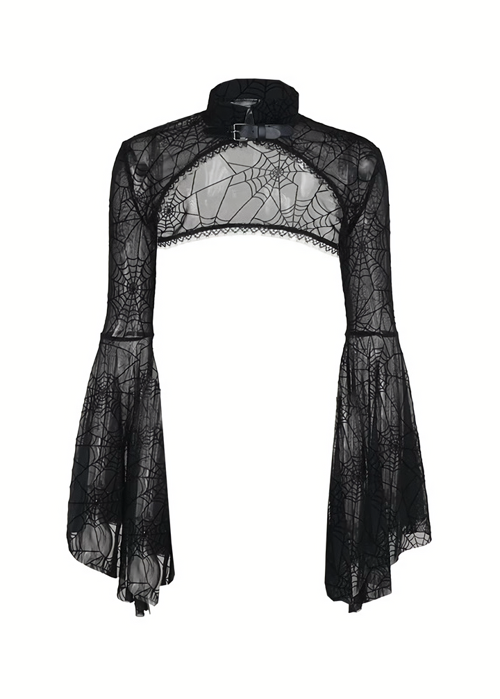 Crimson Web Lace-up Gothic Dress  & Cardigan  / LG1410