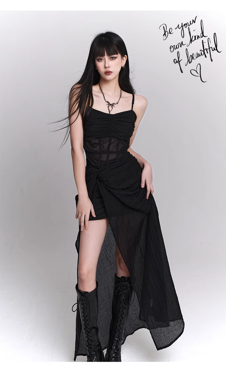 black gothic one piece dress / LG1101_e4r