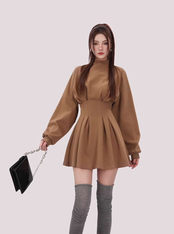 volume sleeve mini dress /mu1109