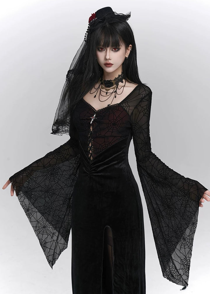 Dark Veil Gothic Long Dress / LG1409