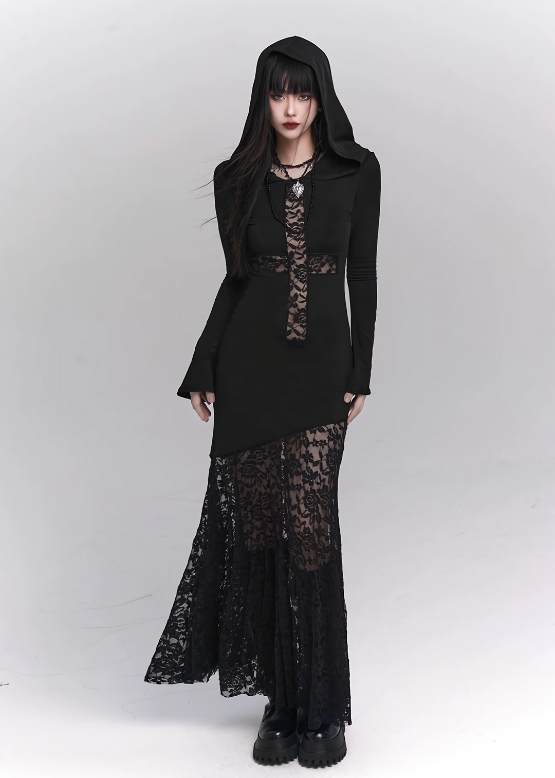 【당일 배송】 hooded long dress / LG1141 