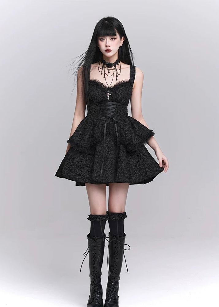 dark gothic mini dress / LG1222