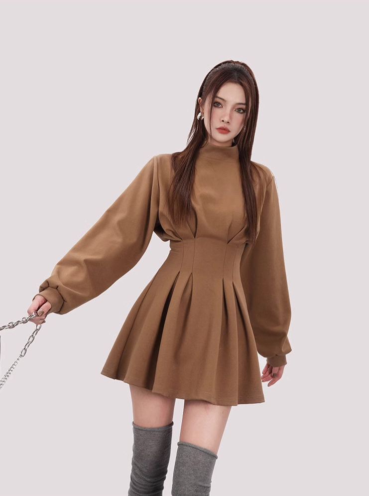 volume sleeve mini dress /mu1109