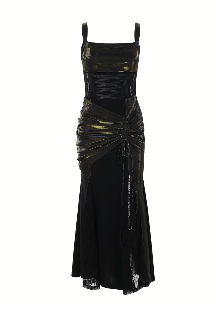 Shiny lace long dress / lg1272