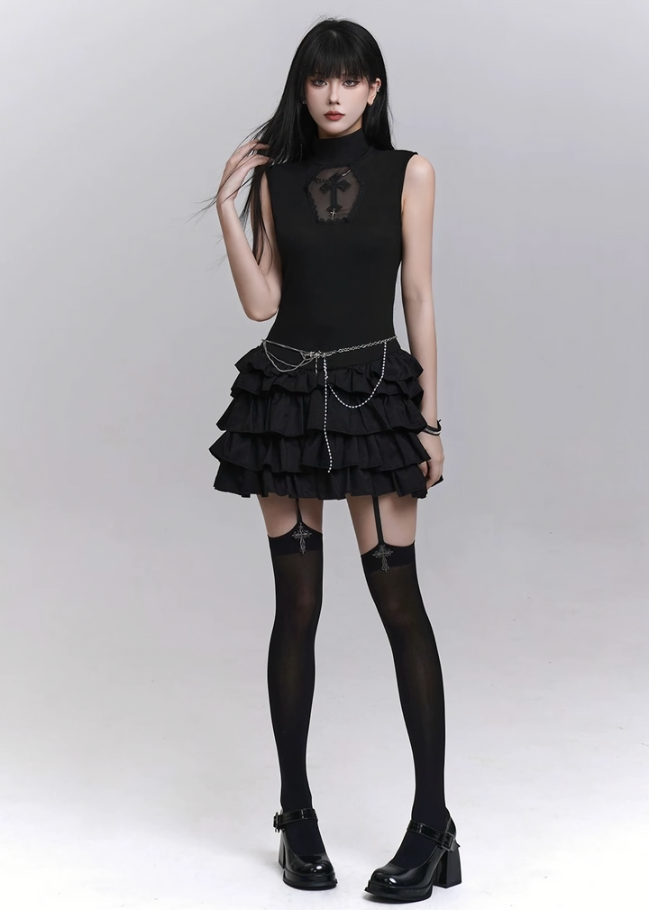 Gothic frill mini dress / LG1286