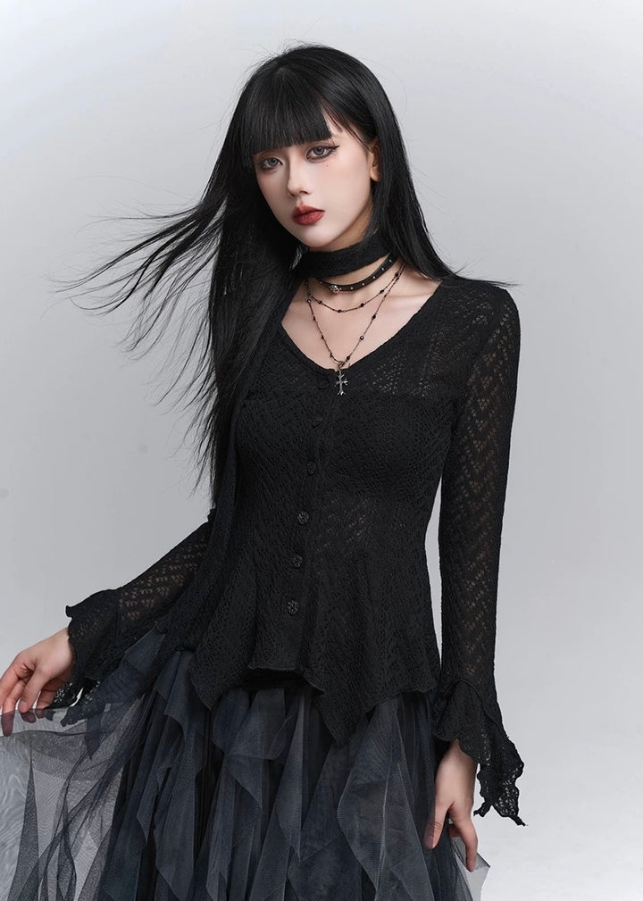 Gothic Sheer Knit cardigan / lg1348_e4r