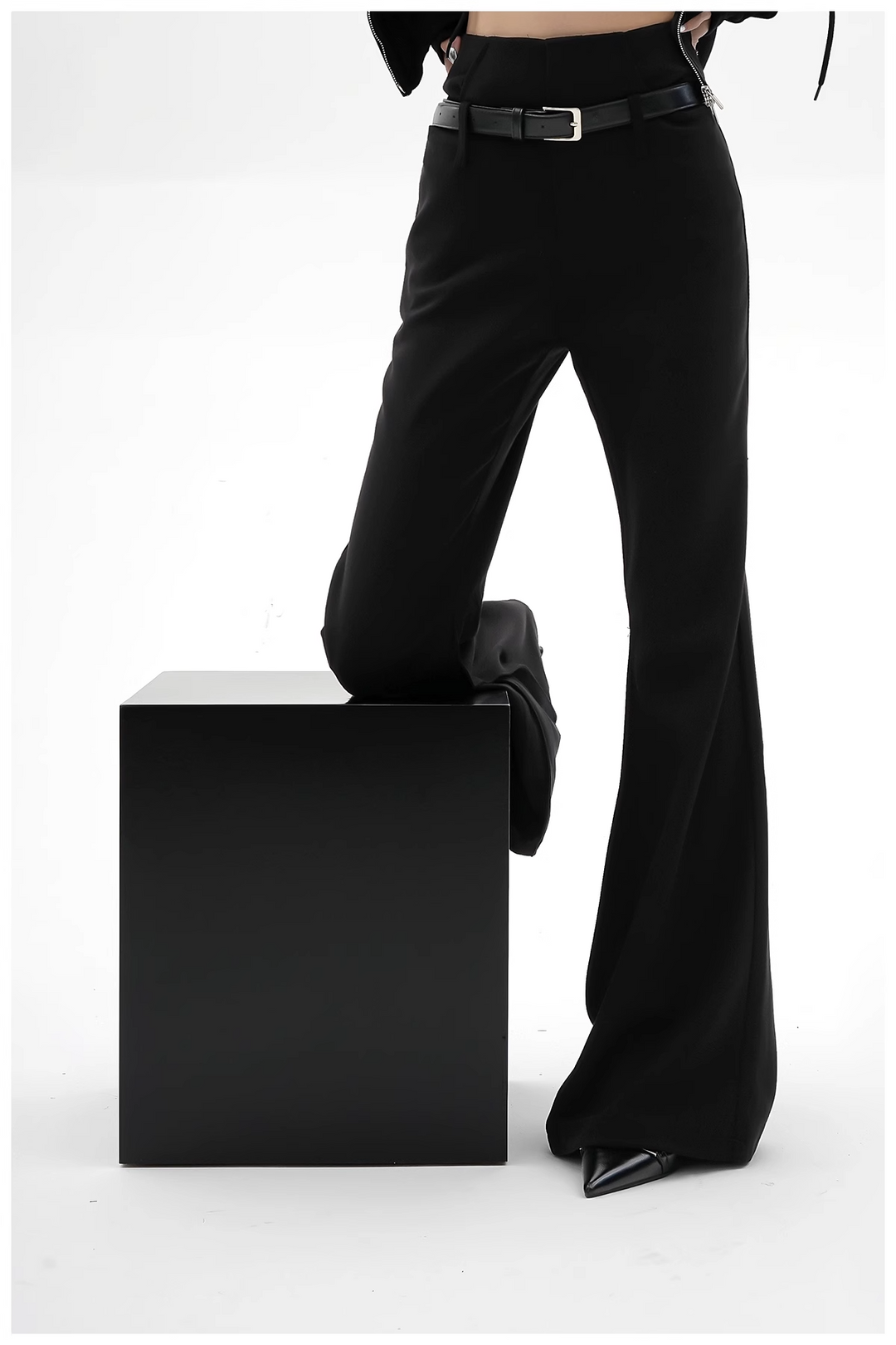 black flare long pants/sr1110