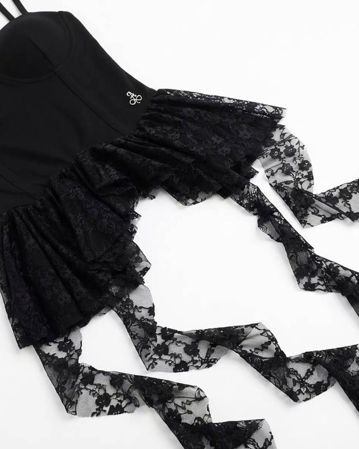 GOTHIC LACE RIBBON BUSTIER TOP / LG1677