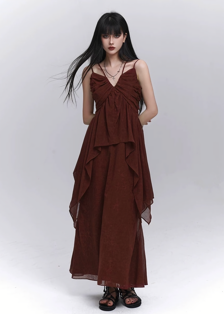 Draped Chiffon Setup(tops &amp;amp; skirt) / lg1314 