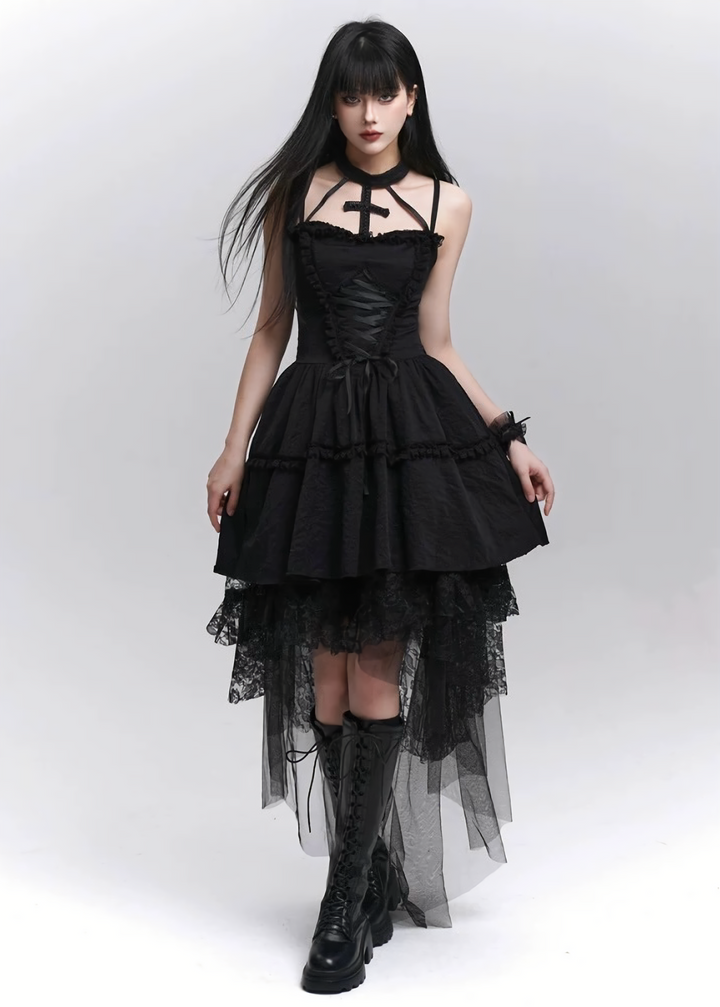 Gothic Cross Strap Dress / LG1284