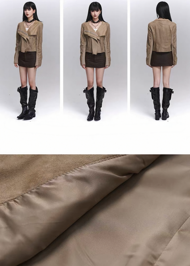 ASYMMETRY ZIP SHORT JACKET / LG1442