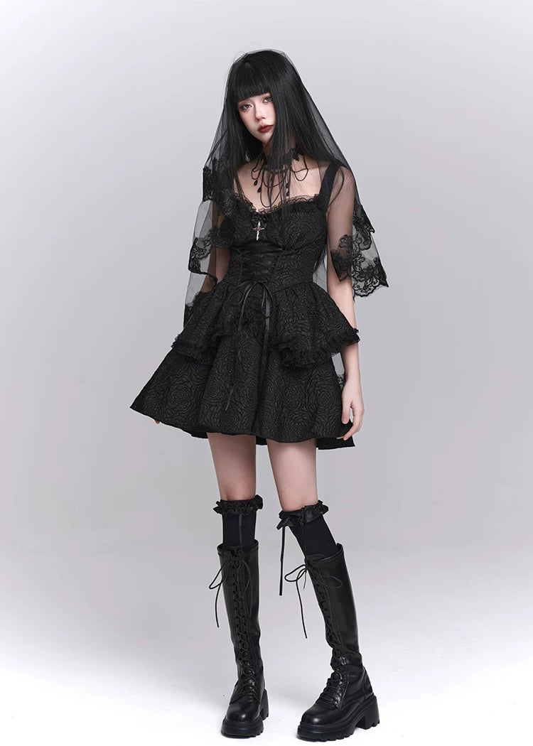 dark gothic mini dress / LG1222