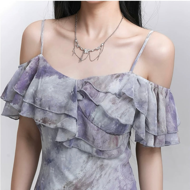 Butterfly Double Tassel Necklace / a1121 
