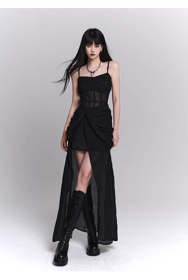 black gothic one piece dress / LG1101_e4r