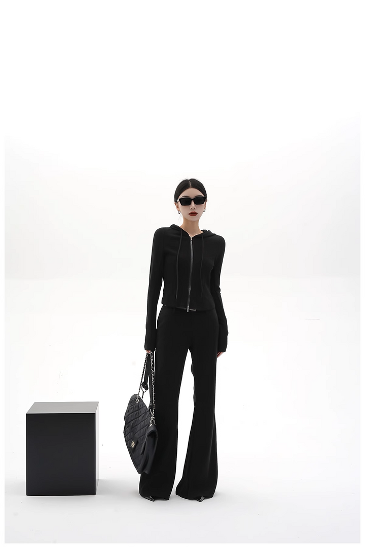 black flare long pants/sr1110