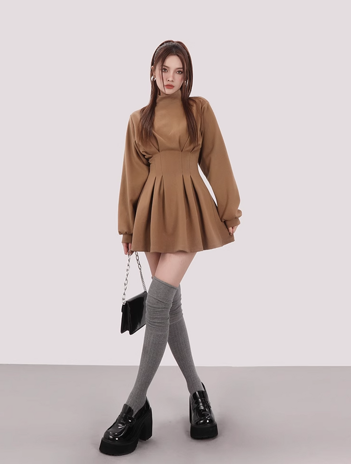 volume sleeve mini dress /mu1109