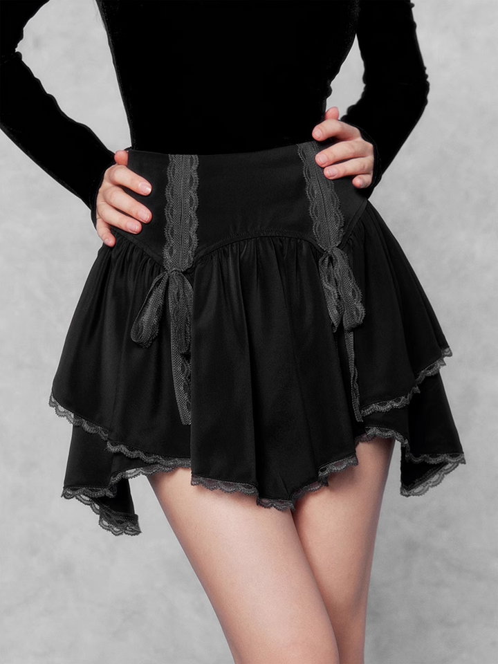 ballet style lace trim skirt/vo1102