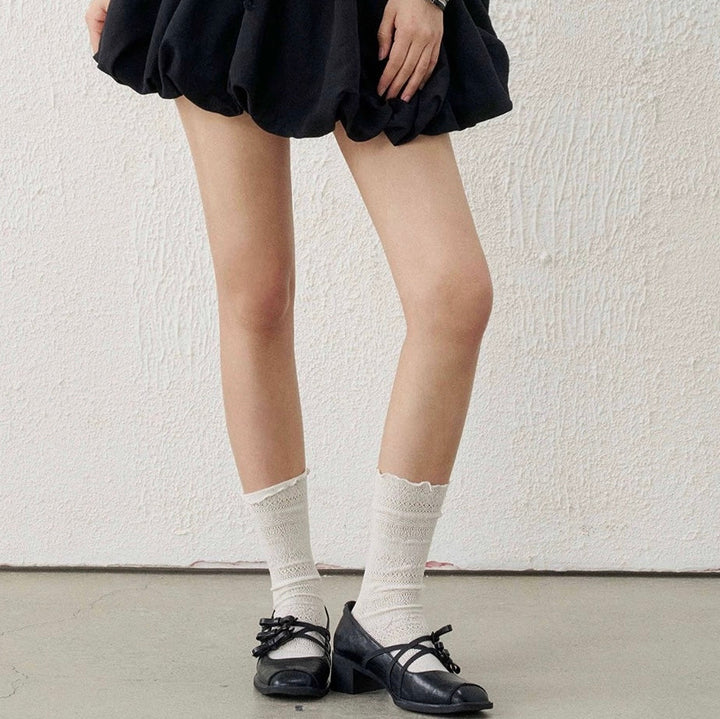 RIBBON STRAP MARY JANE HEELS / V1172