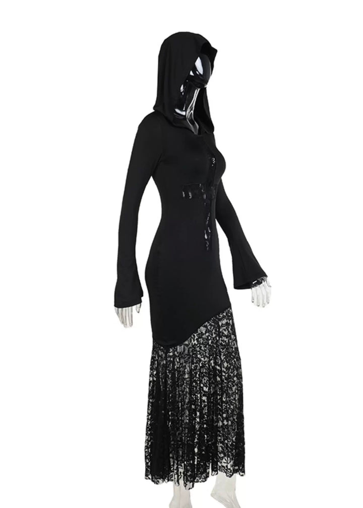 hooded long dress / LG1141 