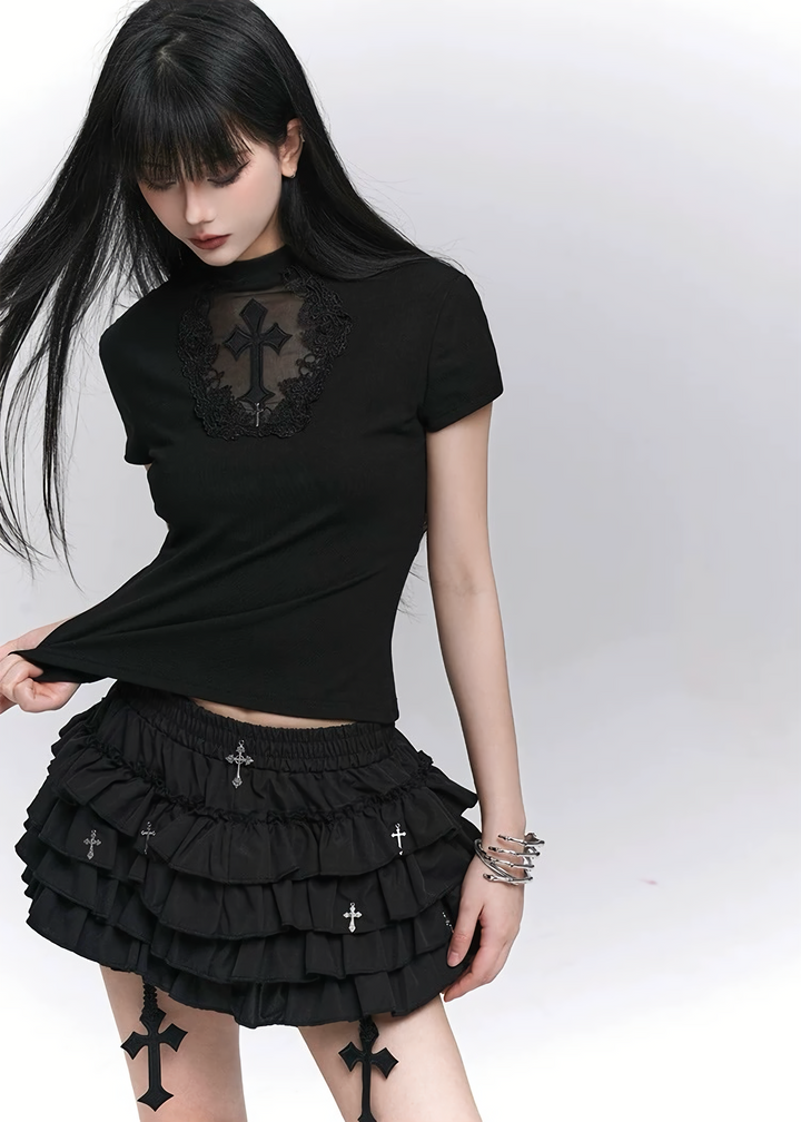 CROSS GOTHIC BALLET SKIRT / LG1267