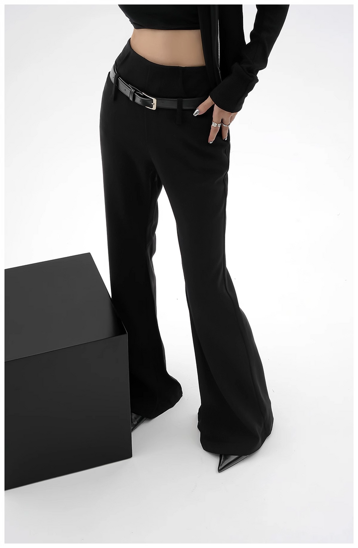 black flare long pants/sr1110