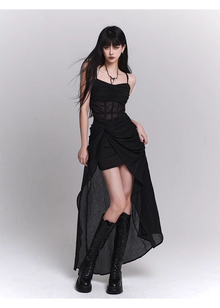 black gothic one piece dress / LG1101_e4r