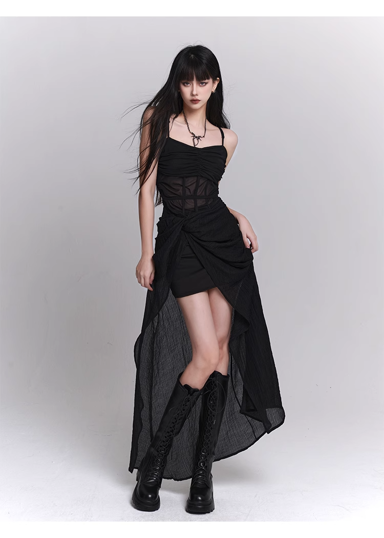 black gothic one piece dress / LG1101