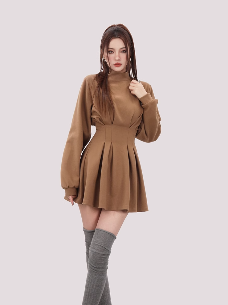 volume sleeve mini dress /mu1109