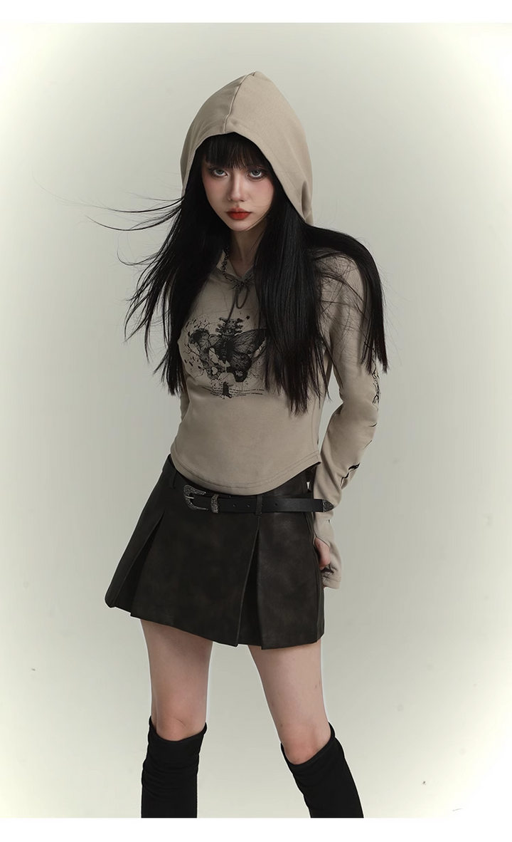 hooded short sweatshirt / LG1104