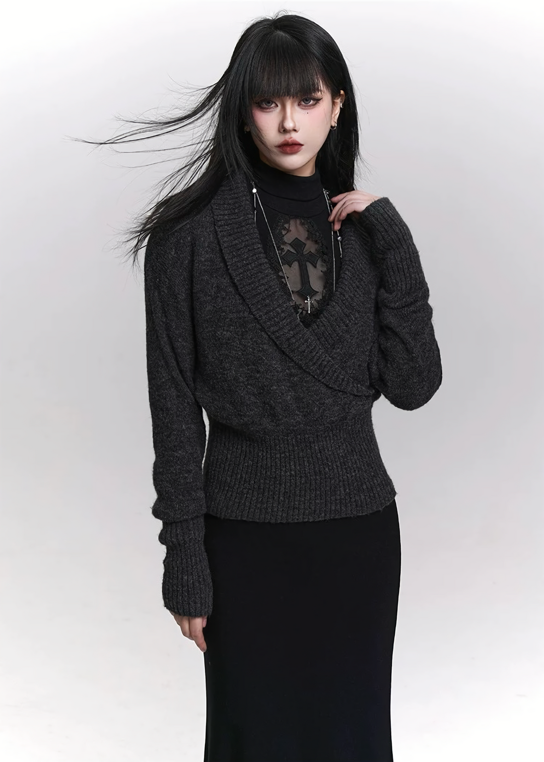 WRAP RIB KNIT TOP/ LG1461