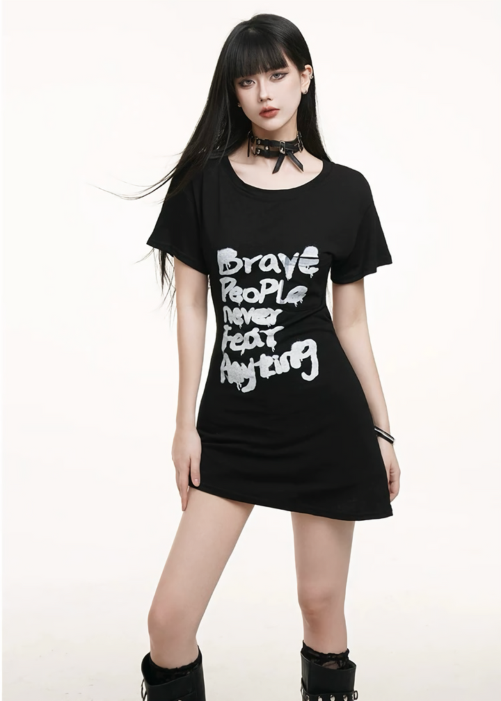 Back-open T-shirt 미니 dress/lg1257 