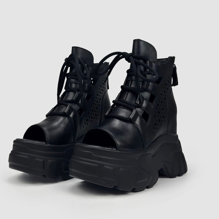 LACE-UP PLATFORM SANDALS / V1170