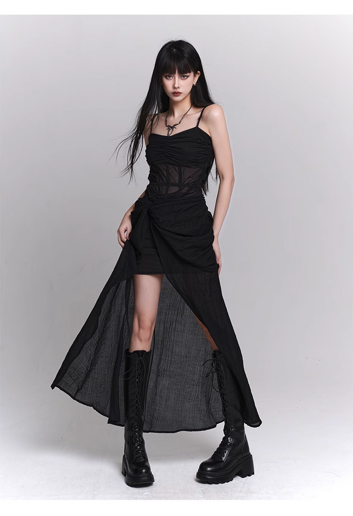 black gothic one piece dress / LG1101_e4r