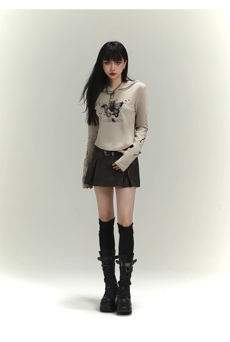 hooded short sweatshirt / LG1104