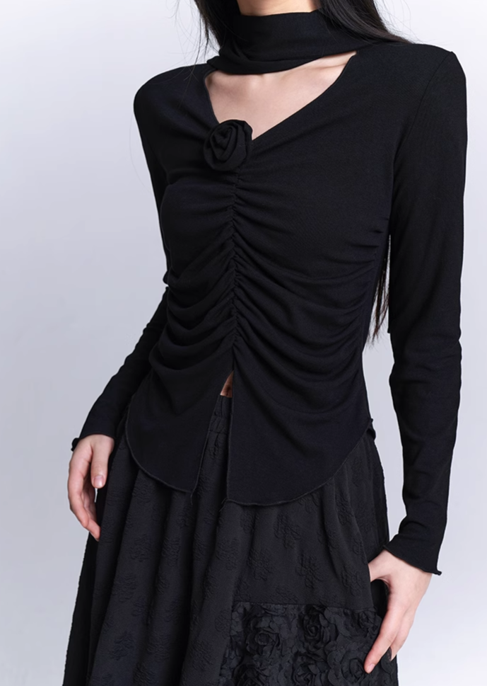 french style long sleeve shirt/lg1123