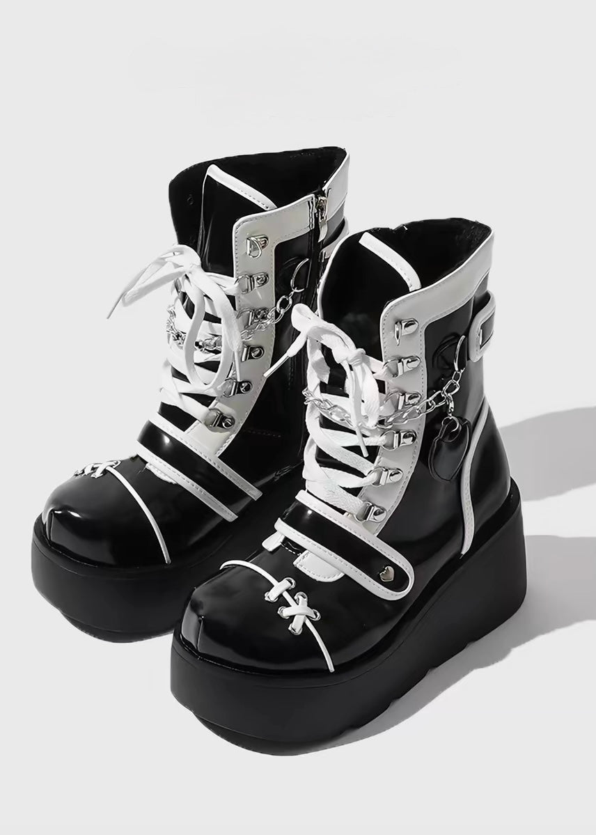 MONO BUCKLE PLATFORM BOOTS / V1190