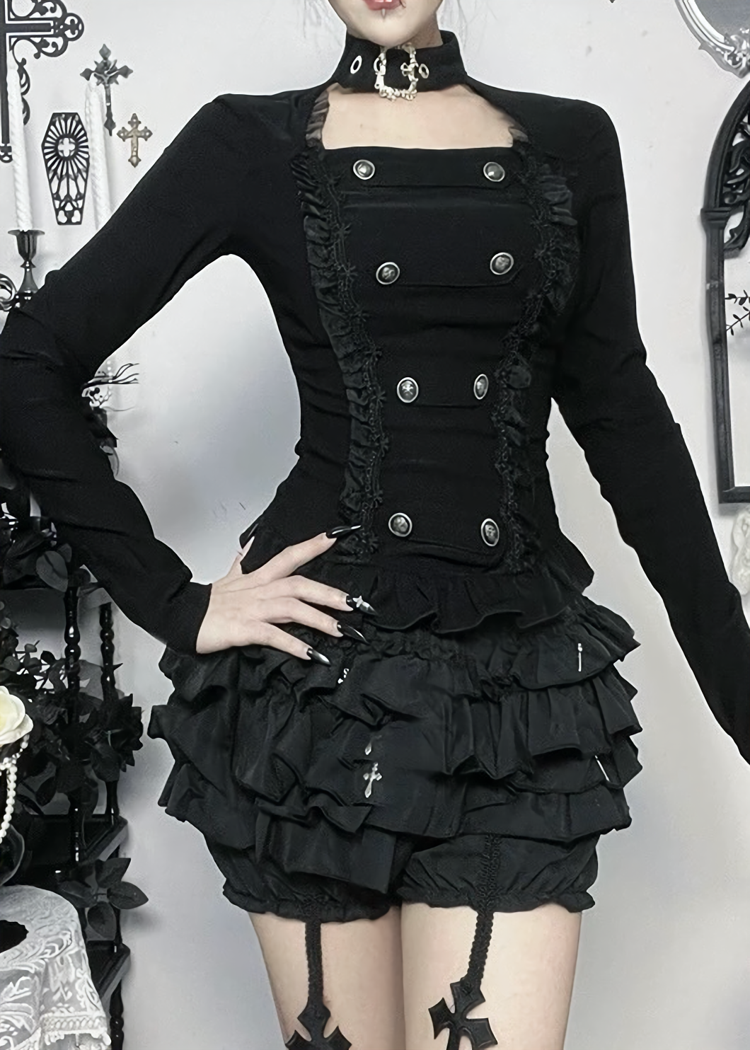 GOTHIC CHOKER CORSET TOP / LG1560