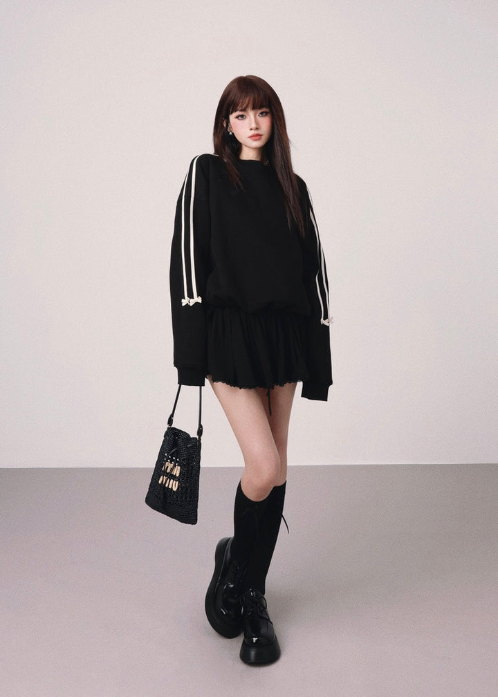 line ribbon sweatshirt / mu1120